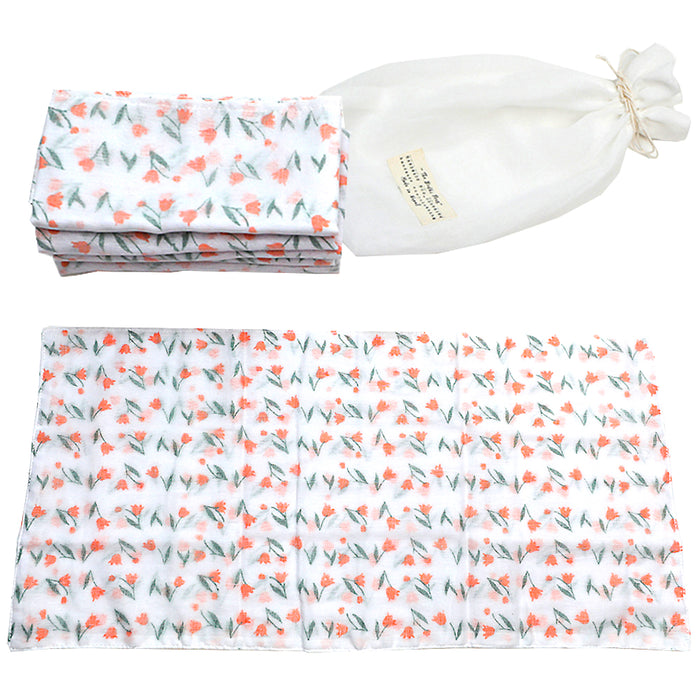 Handmade 100% Organic Cotton I 4 Layer Muslin Dhaka Baby Burp Cloth I Pack of 6