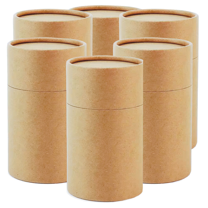 Kraft Paper Tubes with Lid, Round Paperboard Tubes, Kraft Paper Containers for Packaging, Crafts, Tea, Coffee, Cosmetic Pencils Gift Packaging