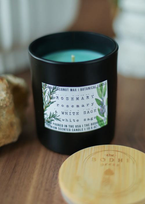 Indulge in the calming aroma of Rosemary and Sage with our handmade candles, meticulously crafted using all natural coconut wax for a sustainable and soothing ambiance.   Hand Poured In Small Batches In USA.  Consider a sister herb to rosemary, when paired together sage and rosemary are believed to enhance cognitive function and could improve memory.